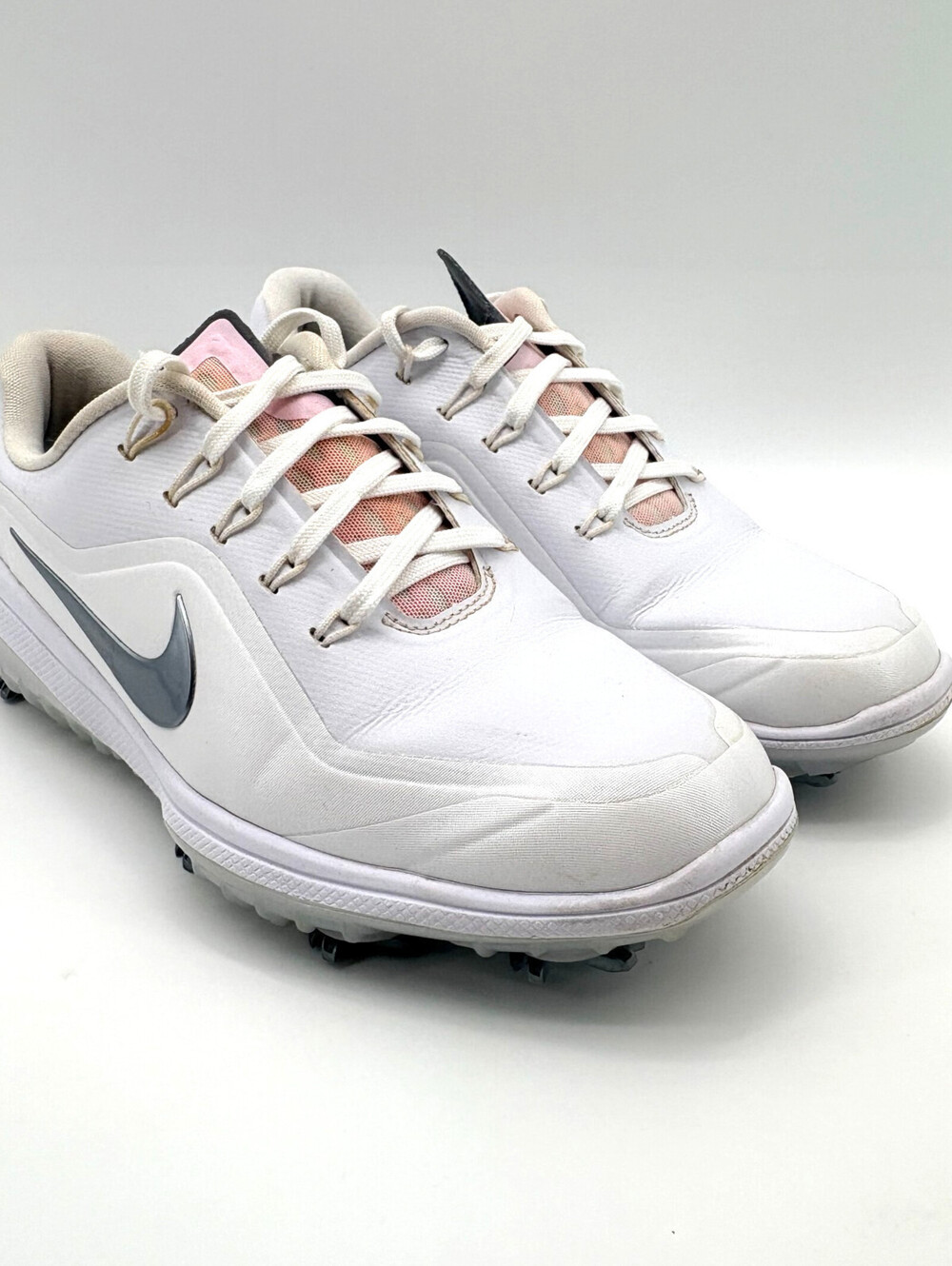 NIKE Women's Golf Shoes EV1139 101 Soft Spikes White Lace Up Size 6
